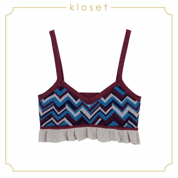 kloset-knitted-crop-top-ss18-t024-เสื้อผ้าผู้หญิง-เสื้อผ้าแฟชั่น-เสื้อแฟชั่น-เสื้อผ้านิตติ้ง-เสื้อสายเดี่ยว