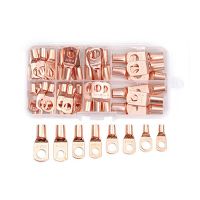 60PCS SC6-25 Series Round Cold Crimp Terminal Connectors Copper Nose Wire Connectors