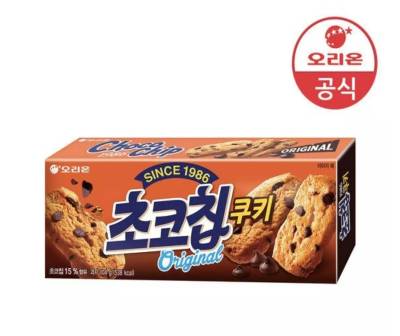 คุ๊กกี้เกาหลี สอดไส้ช็อคโกเเลตชิป chocochip cookies orion brand 104g. 초코칩쿠키 ขนมเกาหลี