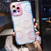 เคสโทรศัพท์แบบใสลายดอกไม้การ์ตูนน่ารักสำหรับ iPhone 13 Pro Max 12 11 X XS XR 7 8 Plus ฝาครอบกันกระแทกแบบนิ่มโปร่งใสคู่