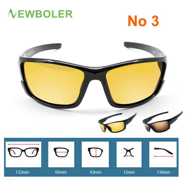 newboler-แว่นตากันแดดโพลาไรซ์รุ่นเรืองแสง-peralatan-pancing-แว่นตาทรงสปอร์ตสำหรับกลางแจ้งสำหรับผู้ชายเลนส์สีน้ำตาลเหลืองสำหรับขับขี่