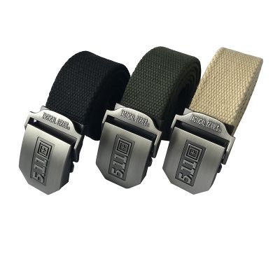 Smooth Buckle Canvas Belt Tactical Armed Outdoor Braided Sports Equipment 120cm