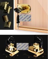 2PcsLot Gold Glass Display Cabinet Showcase Single Double Glass Door Lock Latch Wine Cabinet Pivot Hinge Clamp Maganet Catch