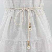 FAITOLAGI Women Belt Pearl Braid Ropes Elegant Belts For Dress Skirt Lady Girls Waistband