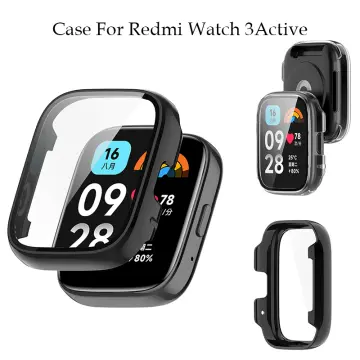 Case Fit for Redmi Watch 3 Active, Redmi Watch 3 Full Coverage PC  Protective Case Cover with Tempered Glass Screen Protector Bumper Fit for  Redmi