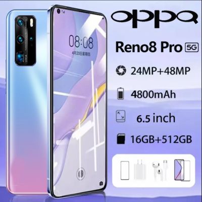OPPQ Reno 8PRO โทรศัพท์มือถือของดี สมาร์ทโฟน 6GB+128GB HD จอ 6.5นิ้วเต็มหน้าจอ สัมผัสไวโหลดแอปลื่น แบตเตอรี่4800 mAh มือถือราคาถูก มีภาษาไทย
