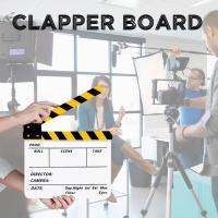 อะคริลิคฟิล์มClapboard 12X10นิ้วตัดฉากแอ็คชันสเลทฟิลม์พร้อมกระดานดำแม่เหล็กยางลบและปากกาที่กำหนดเอง