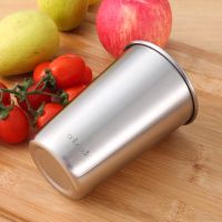 Onlycook Food Grade 304 Stainless Steel Cup Single Layer Metal Beer Cup Household Water Cup Childrens Drop-resistant Cup