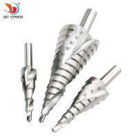 【DT】hot！ spiral flute step drill bit 4-12/20/32mm triangular shank taper hole opener tool drilling