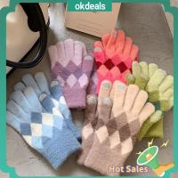 OKDEALS หน้าจอสัมผัสหน้าจอ ถุงมือถักนิตติ้ง หลักฐานความเย็น กันลม ถุงมือนิ้วทั้งหมด แฟชั่นสำหรับผู้หญิง เก็บความอบอุ่น ถุงมือสั้นสั้น ฤดูหนาวฤดูใบไม้ร่วงฤดูหนาว