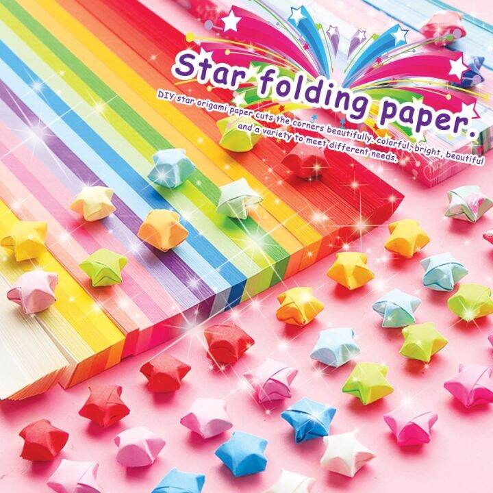 540 Sheets Star Folding Origami Paper Strips Fold DIY Hand Crafts