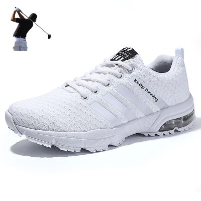 Men Air Cushion Golfing Shoes Breathable All Seasons Outdoor Golfing Exercise Sneakers Large Size 39-46 Male Leisure Golf Shoes