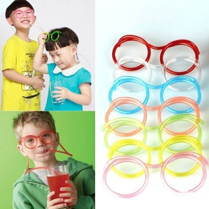 Unique Glasses Flexible Drinking Tube Kids Party Accessories 