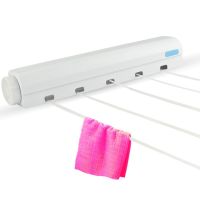 [hot]☞□▼  Retractable Indoor Clothesline Drying Hanger Wall Mounted Rack Invisible