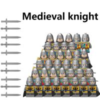 ตัวต่อ3-D สงครามทหารบล็อคก่อสร้างยุคกลางหุ่นอัศวินนักรบทหารดาบโล่หอกอาวุธแบบทำมือปราสาทของเล่นอุปกรณ์เสริมกองทัพ