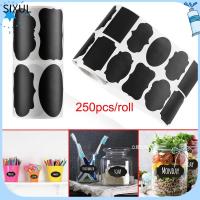 SIXUL 250pcs/roll กันน้ำ เครื่องเทศ กระดานดำ ป้ายกระดานดำ สติ๊กเกอร์ฉลาก ปากกามาร์กเกอร์ แท็กขวด