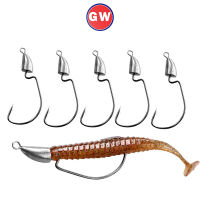 ตะขอถ่วงน้ำหนัก Offset Crank Lead Head Hooks 5/7/10/14G Stainless Steel Jig Head Fishing Hooks Barbed Lead Head 1Pcs