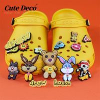 【Cute Deco】Lovely Small Animals (7 Types) Cubic Bear / Cubic Rabbit / Cubic Jackal / Charm Button Deco / Cute Jibbitz Croc Shoes / Charm Resin Material for Shoe Accessories