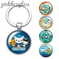 【CW】❏►◊  Cartoon Barnacles Peso Photo glass cabochon keychain Car key chain Holder Charms keychains gift