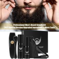 【CW】 4 Pcs/Set Men 39;s Beard Growth With Comb Hair Treatment Thicker Enhancer Nourishing Serum Product