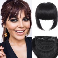 【DT】hot！ lynlyshan hair fringe Human Hair Extensions Bangs 2 Flat clips hairline Straight with Temples for