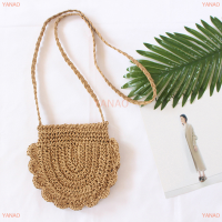 YANAO 1PC ฟางทอถุงเดียวไหล่ Crossbody ผู้หญิงถุงชายหาดถุงทอง่ายถุงฟางสดขนาดเล็กถุงขนาดเล็ก