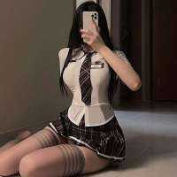 2023 Korean Sexy Schoolgirl Lingerie For Women Costumes School Girl Roleplay Pleated Mini Skirt Women Sexy Students Plus Size Naughty