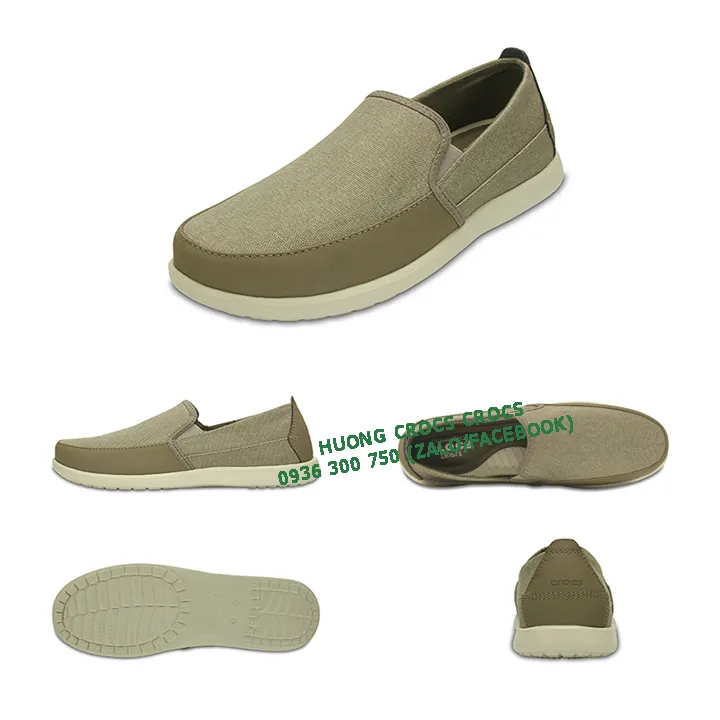 GIÀY VẢI BỐ -CROCS-SANTA-CRUZ-DELUXE- CHO NAM MÀU KHAKI 