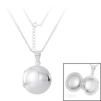 Silver thai  20mm Round locket necklace silver chain เครื่องประดับเงินแท้สร้อยคอล็อกเกตทรงกลม 20มม. โซ่เงินแท้925