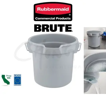 Rubbermaid FG261400GRAY BRUTE 14 Qt. Gray Round Bucket