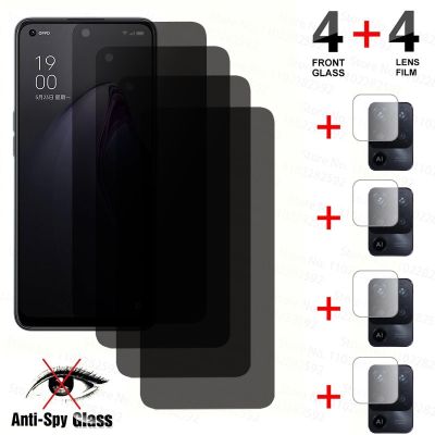 Privacy Screen Protector For OPPO Reno 8 7 Pro Plus 7Z 5 Lite Find X5 X3 Lite Anti Spy Tempered Glass Camera Lens Film