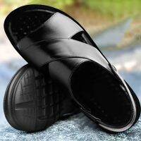 ขายดีที่สุด ioztt2023 - /℗✔﹊ Made Brand Men Sandals Slip-on Pu Leather Beach Mens Slippers Platform Male Rubber Shoes Drop Shipping f458