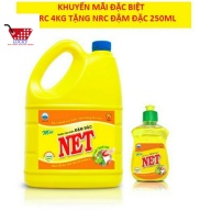 HCM MỚI- Can Nước Rửa Chén NET 4kg Hương Chanh - Tặng chai NRC 250g Đậm Đặc thumbnail
