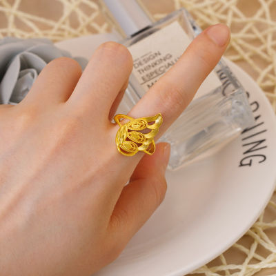 [ฟรีค่าจัดส่ง] แหวนทองแท้ 100% 9999 แหวนทองเปิดแหวน. แหวนทองสามกรัมลายใสสีกลางละลายน้ำหนัก 3.96 กรัม (96.5%) ทองแท้ RG100-161