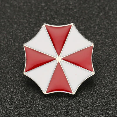 Biohazard Brooch Pin Alice Umbrella Corporation Red White Enamel Logo Amulet Badge Hot Movie Game Jewelry Men Women Wholesale