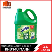 HCMNước rửa chén Sunlight Trà xanh Khử mùi tanh Can 3.6KG