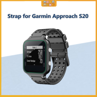 MOONMAX สายรัดข้อมือซิลิโคนสายนาฬิกาข้อมือสำหรับ Garmin Approach S20 Monochrome รอบหลุมกีฬา Watchfor Garmin Approach S20สายนาฬิกาซิลิโคนสายรัดข้อมือเปลี่ยนได้เครื่องมือ