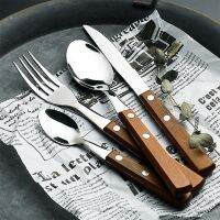 （QIQI tool）  GiftTablewareUtensils Solid Wood Handle Cutlery Lunch Of Stings Dinnerware