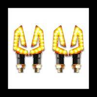 4PCS Arrow Motorcycle Turn Signals 15LED Motorcycle Blinkers Indicators Amber Lamp for Motorbike Scooter Quad Cruiser