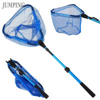 Triangular Fishing Net With Adjustable Length Telescopic Pole Aluminum Alloy Rubber Coated Landing Net