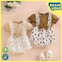 COD DSFERTEREERRE Newborn Baby Girl Romper Baju Baby Girls Floral Fake Two-piece Romper Summer Baby Girl Clothes
