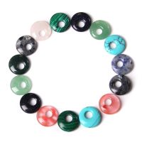 5pcs Round Big Hole Crystal Agates Quartz Stone Gogo Donut Earrings Necklace Pendant Charm Jewelry Making Wholesale Accessories