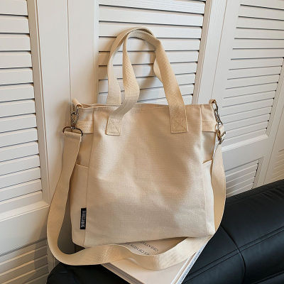 2023 New Urban Simple Canvas Shoulder Bag Student Computer Bag Retro Cloth Bag Tote Bag Womens Large Capacity 2023