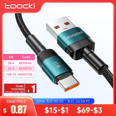 Chaunceybi Toocki 100W USB Type C Cable Fast Charging Charger Cord P40 P30 Oppo Oneplus Data