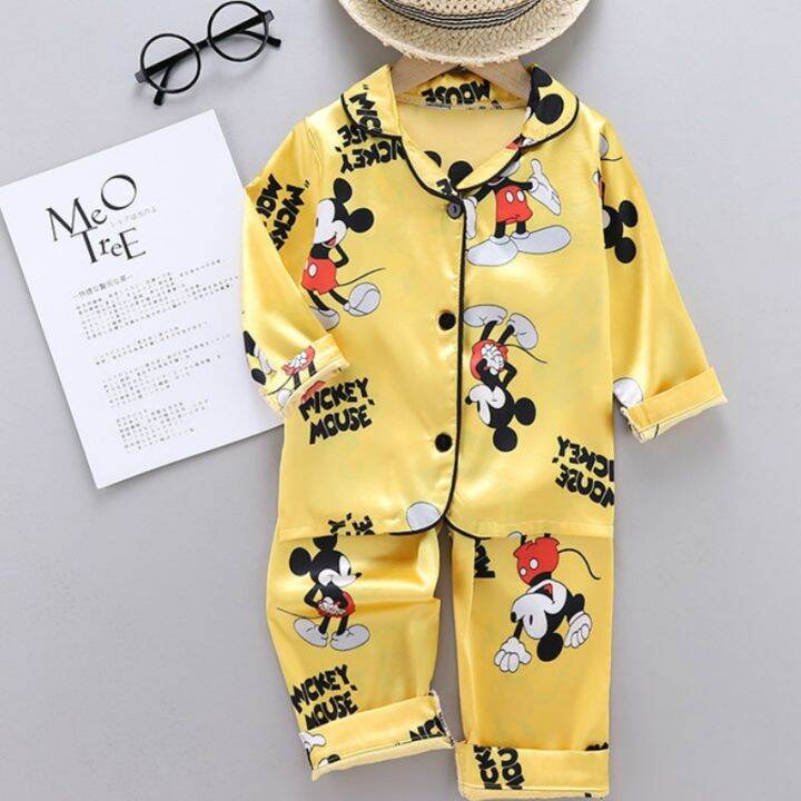 xiaoli-clothing-2022เด็ก39-s-การ์ตูน-mickey-บ้านน้ำแข็งชุดสูทเด็กผู้ชายและชุดนอนสำหรับเด็กผู้หญิงชุดชุดนอนสำหรับเด็กผู้หญิงชุดนอนเด็กผู้หญิงชุดนอนสำหรับเด็กผู้หญิง