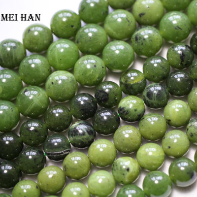 Meihan Free shipping (31pcsset78g) Natural Grade A 12mm Canadian jade nephrite smooth round beads for jewelry making design