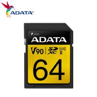 ADATA SD Card 64GB V90 UHS-II U3 Class 10 SDXC SD 4.0 Read Write Speed Up to 290/260MB Full HD/UHD 4K/8K 3D Video Memory Card