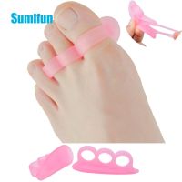 ☃✓✼ 2Pcs Silicone Three Hole Toe Separator Gel Foot Fingers Thumb Valgus Protector Bunion Hallux Valgus Guard Feet Care Tools