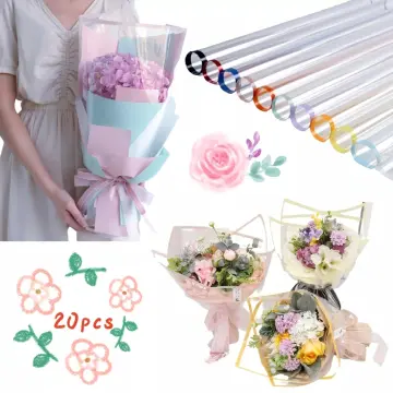 20PCS Translucent Waterproof Paper Flower Bouquet Wrapping DIY Gift Packing