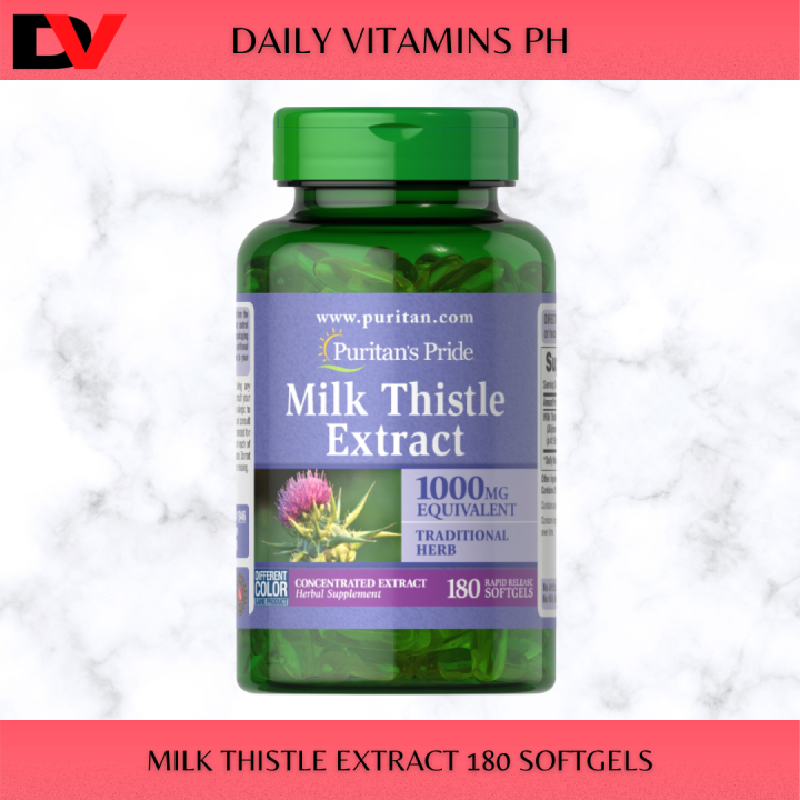 Puritan’s Pride Milk Thistle Extract 1000mg, 90/180 Softgels Support Healthy Liver Function
